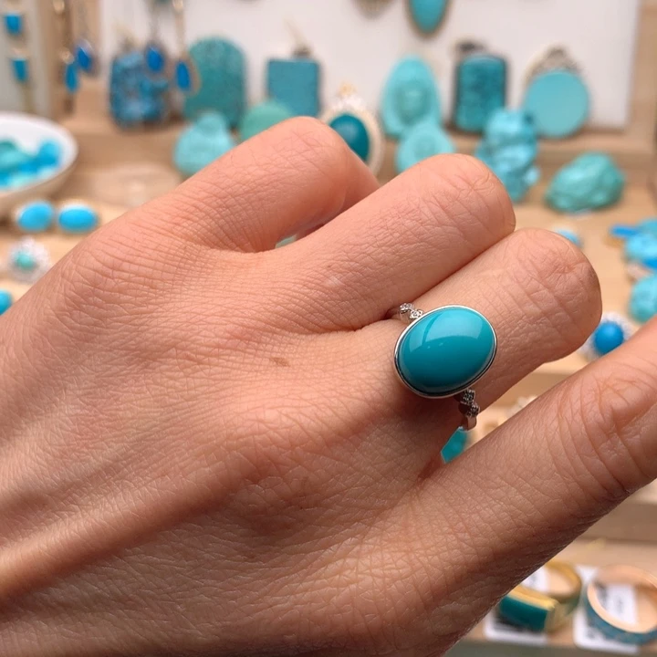 绿松石银S925镶嵌珠宝奇石