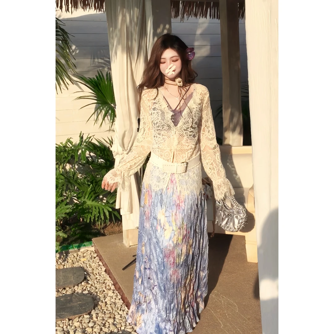 蕾丝长袖T内搭打底百搭款女秋冬款 设计感镂空法式显瘦