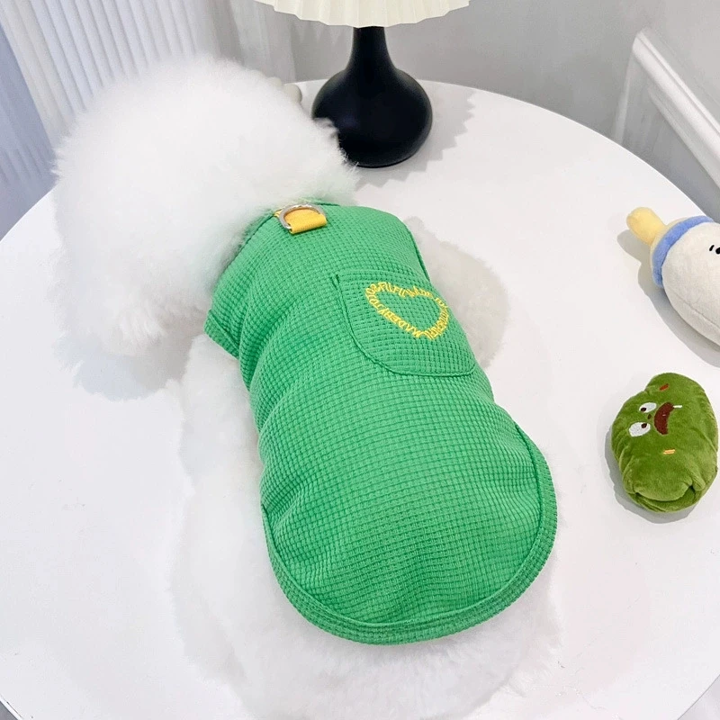 025秋装宠物狗狗猫咪衣服泰迪比熊雪纳瑞华夫格可牵引棉背心加厚