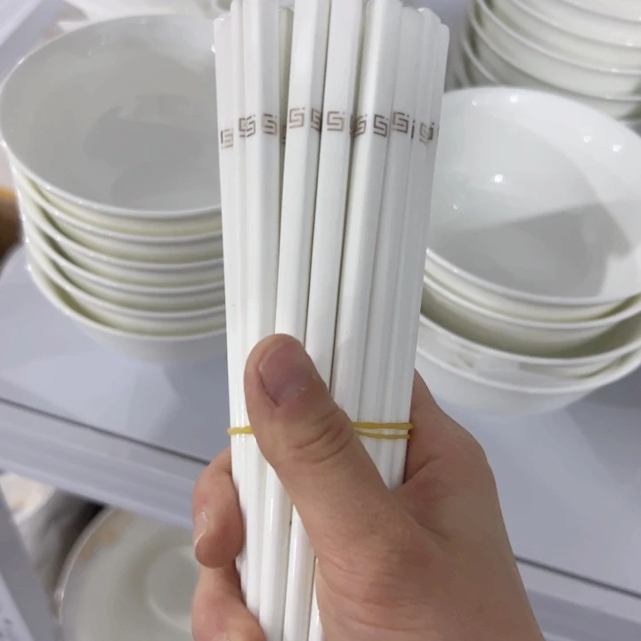 瓷六***顺简约金筷子10双