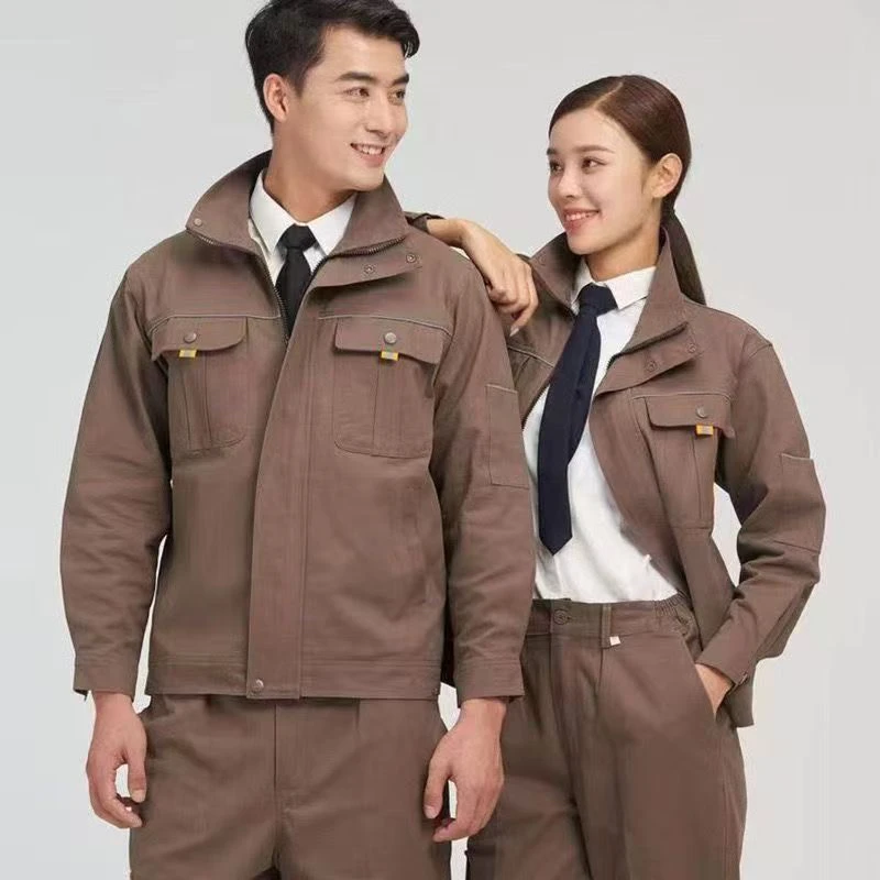 纯棉男装焊工工作服耐磨劳保工作服套装款宽松版型防烫立领工装