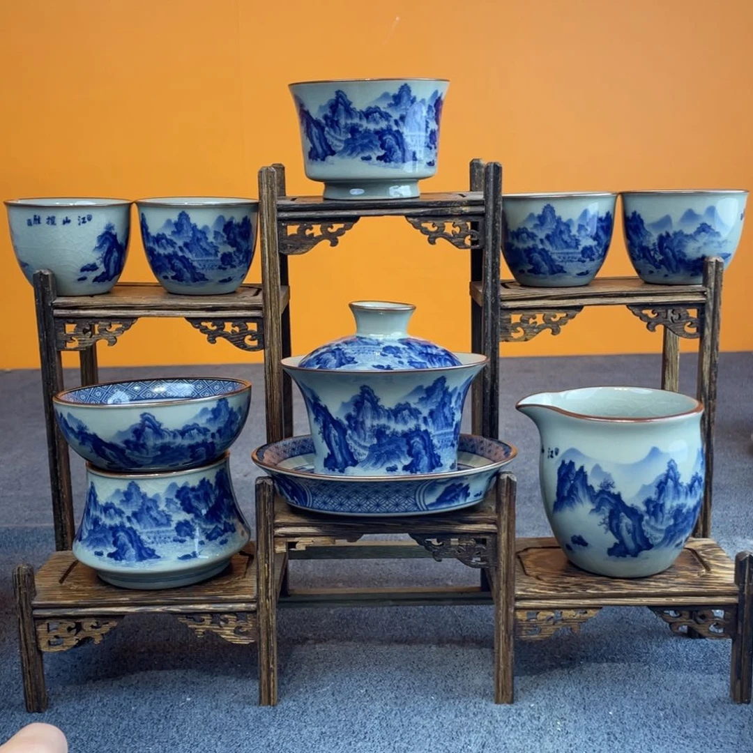 景德镇陶瓷青花八件套
