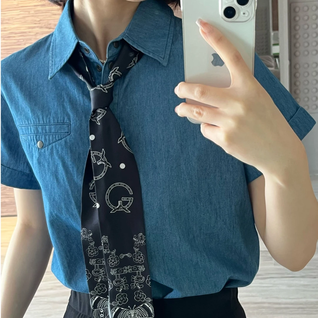 GIRDEAR/哥弟  宽松休闲翻领短袖衬衣T恤1001-300330-256352