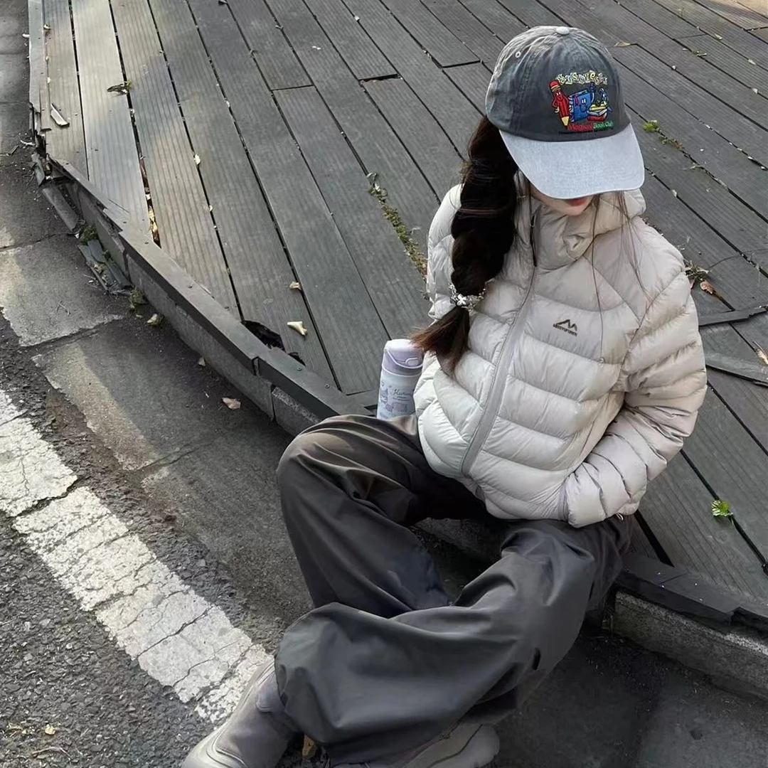 韩式轻薄排骨棉服女运动连帽修身显瘦棉衣2025新款小个子棉服外套