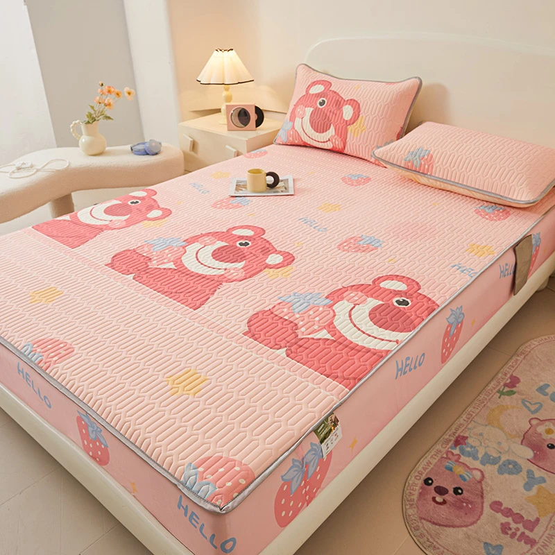 a类乳胶凉席四件套床笠款夏季冰丝席学生宿舍夏凉被三件套夏天用