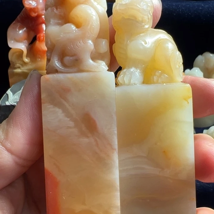 老挝石红**梦杜林印章二个