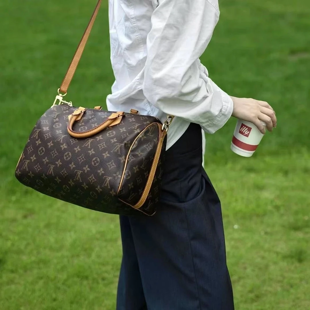 95新 LouisVuitton/路易威登 95新全原speed 30枕头包肩带款