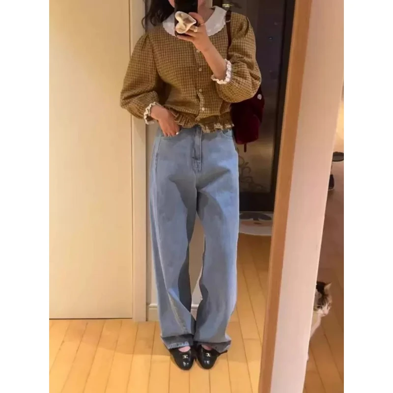 现！慕予-【百搭牛仔裤】韩单gill*东大门25年新款阔腿休闲直筒裤女