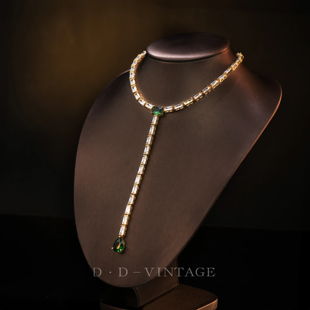 铜合金仿水晶项链 项链欧美气质0117