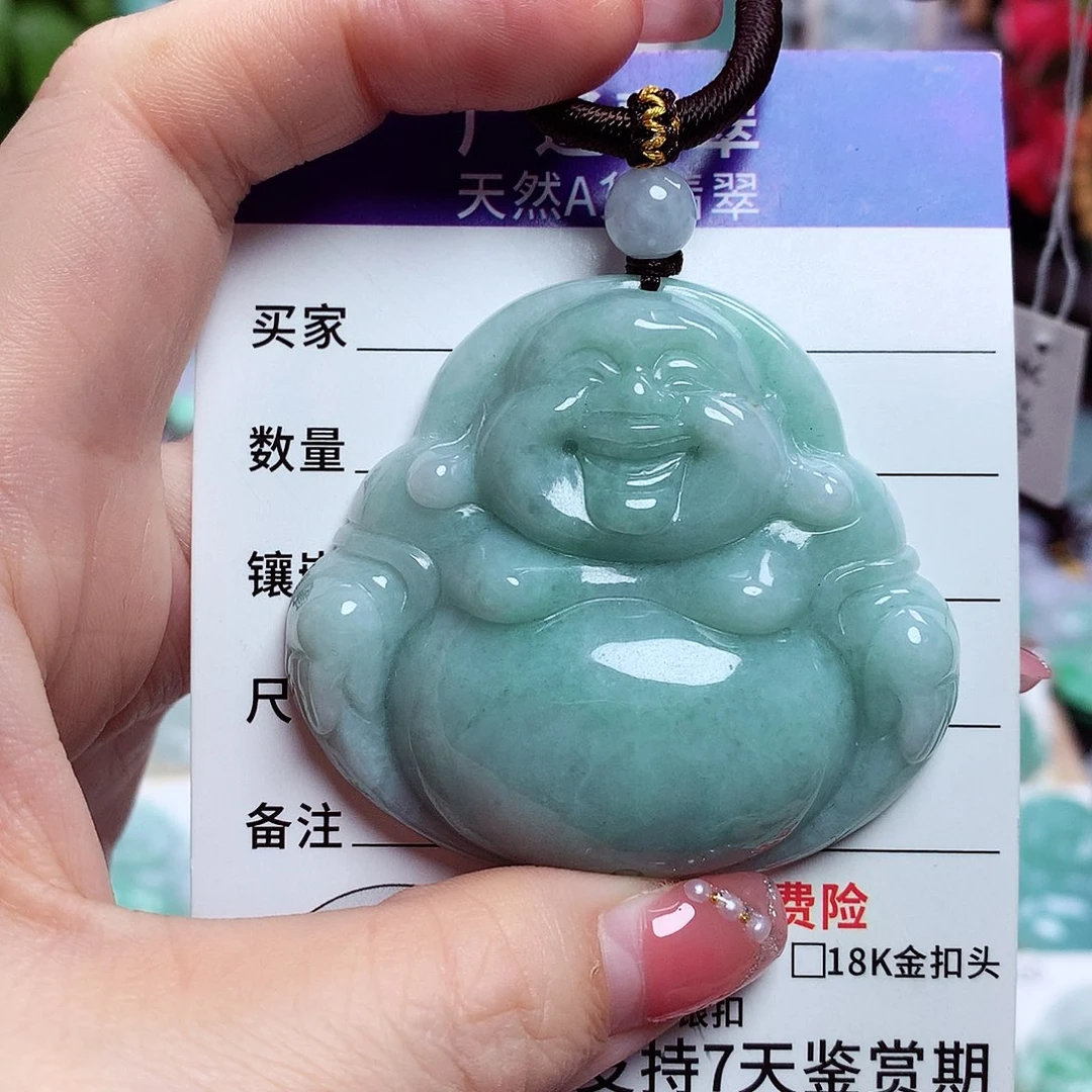翡翠未镶嵌颈饰佛公09