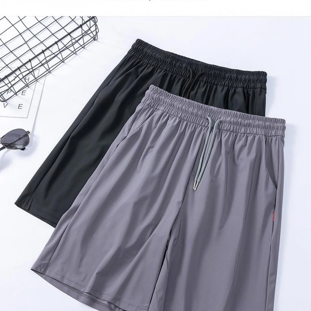 老王大码--速干薄款五分裤透气免烫夏季短裤中腰通用运动裤成人