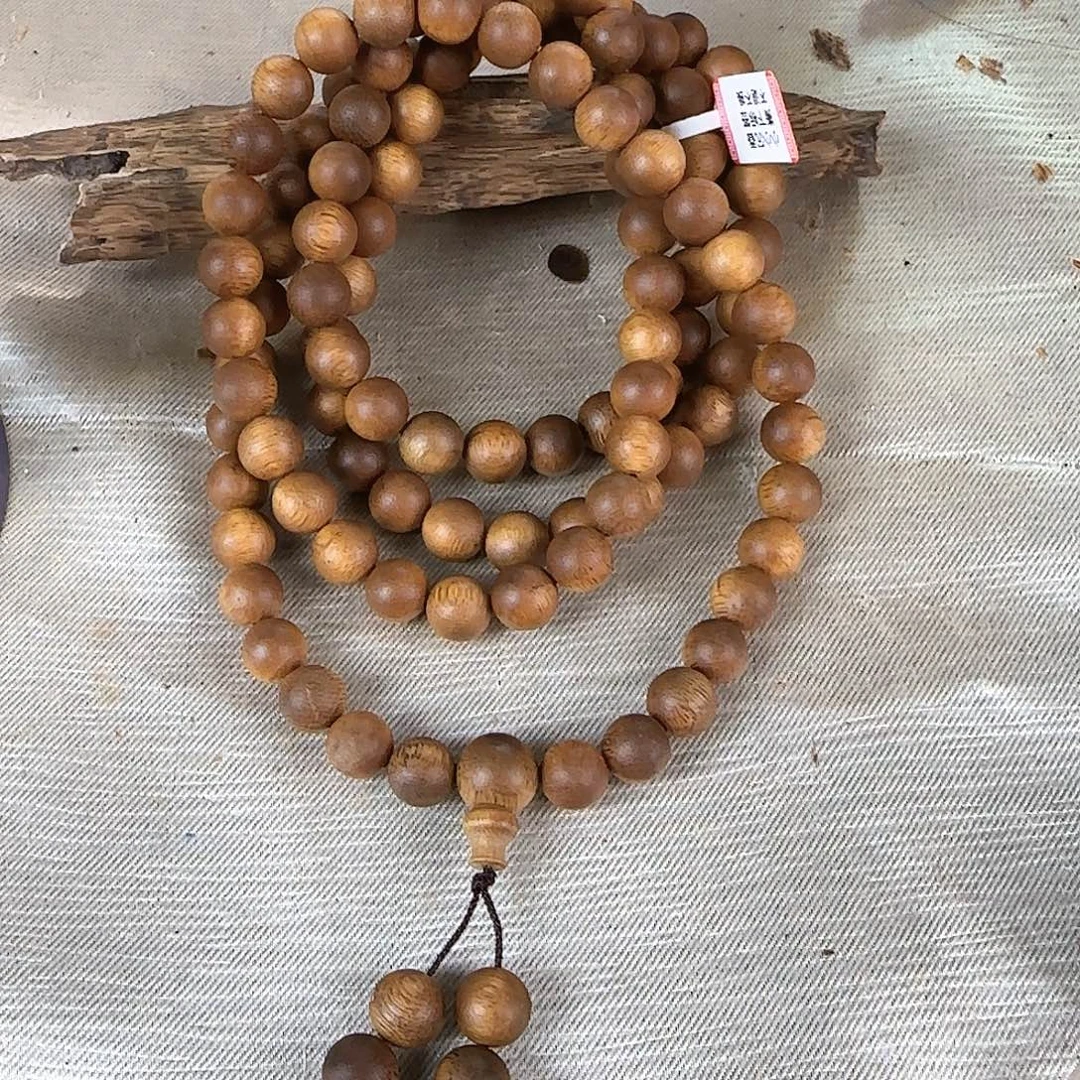 沉香碎屑沉香勾丝➕芽庄白棋10圆珠多圈沉82克