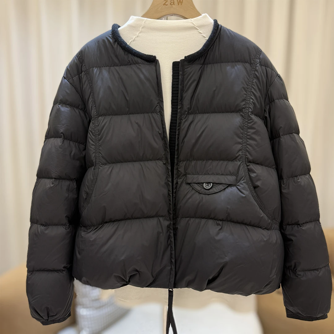 羽绒服冬季2025新款宽松白鸭绒保暖胖mm外套短款面包服/25458