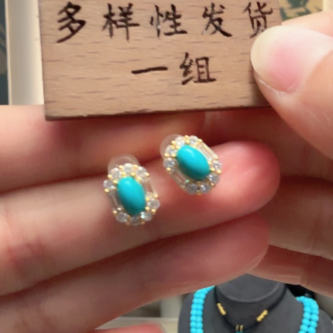 绿松石银S925镶嵌颈饰