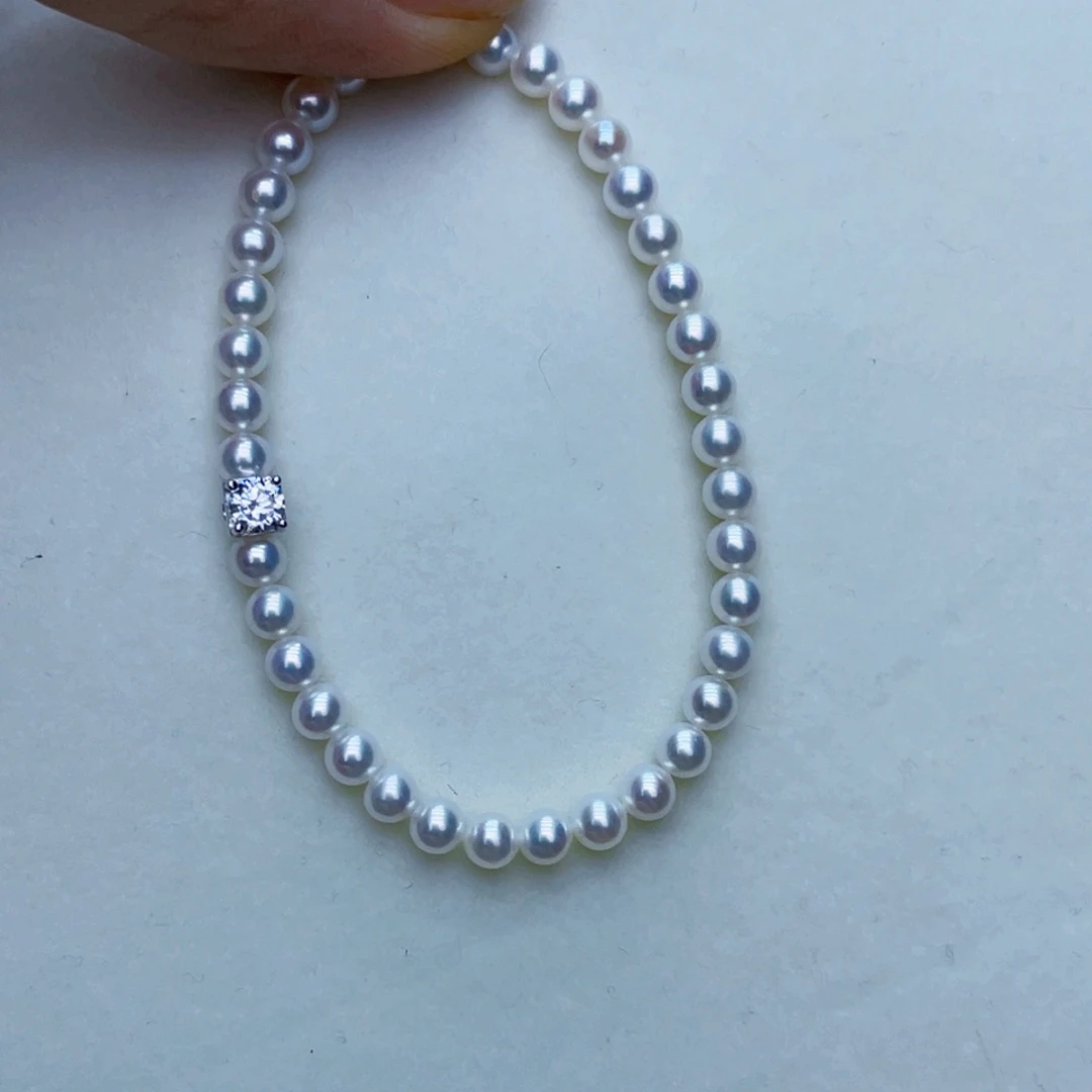 淡水珍珠银S925镶嵌手链