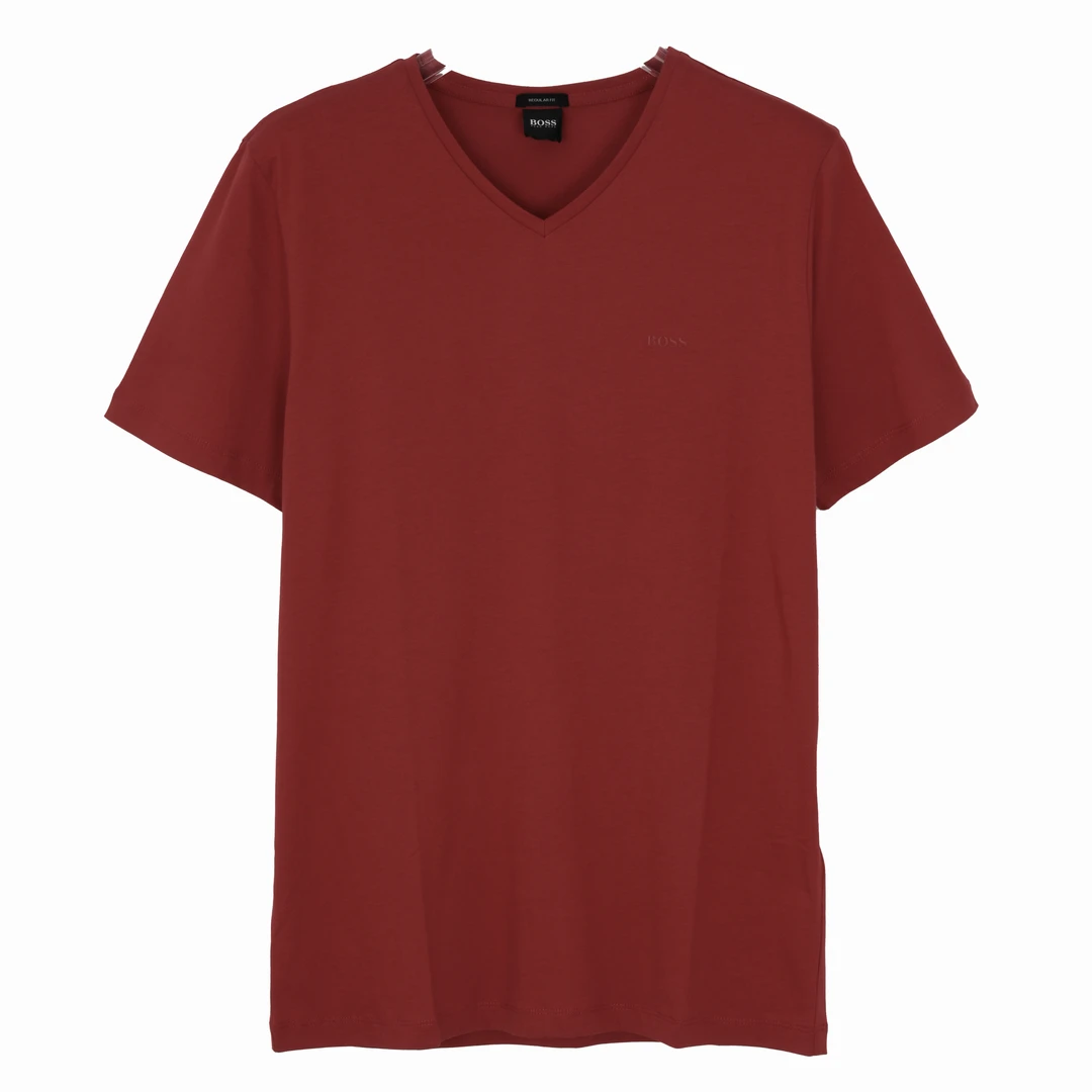 HugoBoss/雨果博斯男式休闲简约短袖V领T恤 50385258