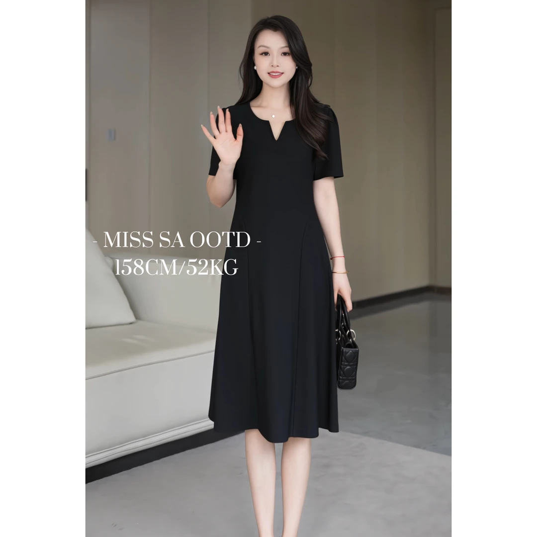 MISS SA 赫本小黑裙夏季新款茶歇法式高级百搭显瘦连衣裙25068917