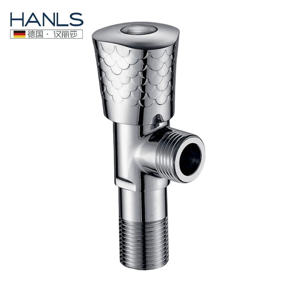 德国汉丽莎加厚304电镀角阀冷热加长款双出水4分管接头入墙式