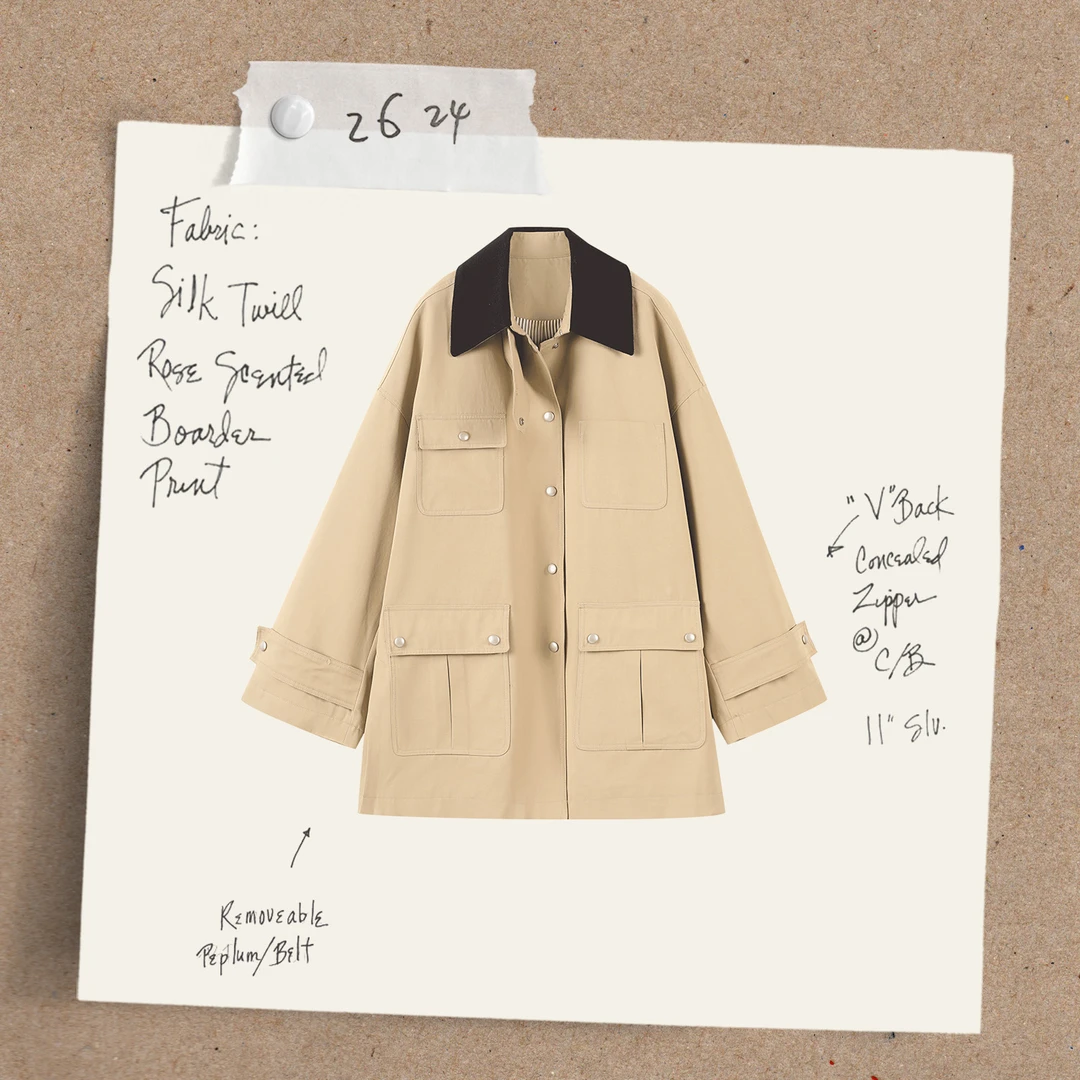 【荒漠】100重磅棉+针织领超平整！伐木风女装风衣外套MGC80025P