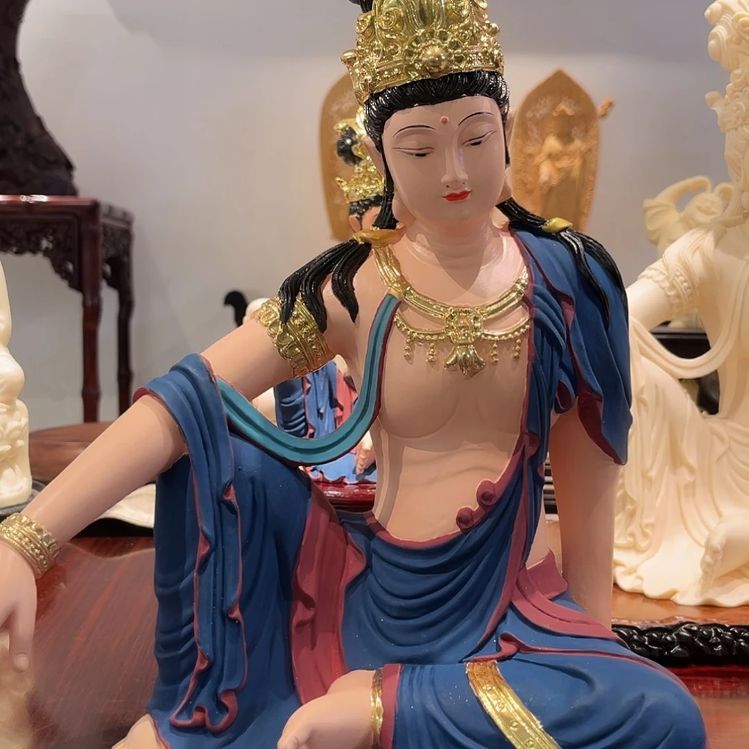 茶*象牙果彩绘30公分观音