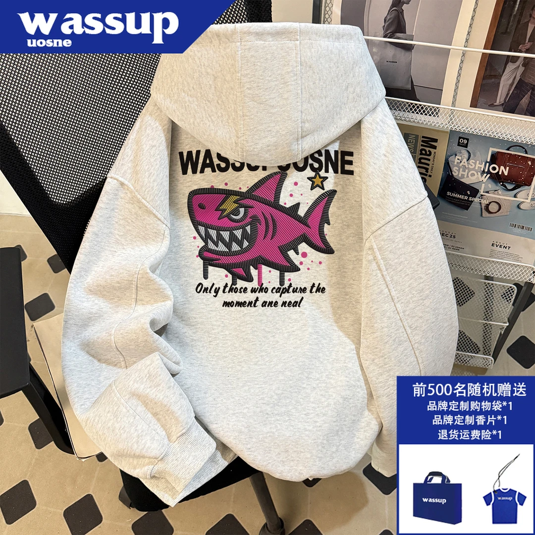 小众ins重磅连帽卫衣男2025新款oversize高级感百搭休闲拉链开衫