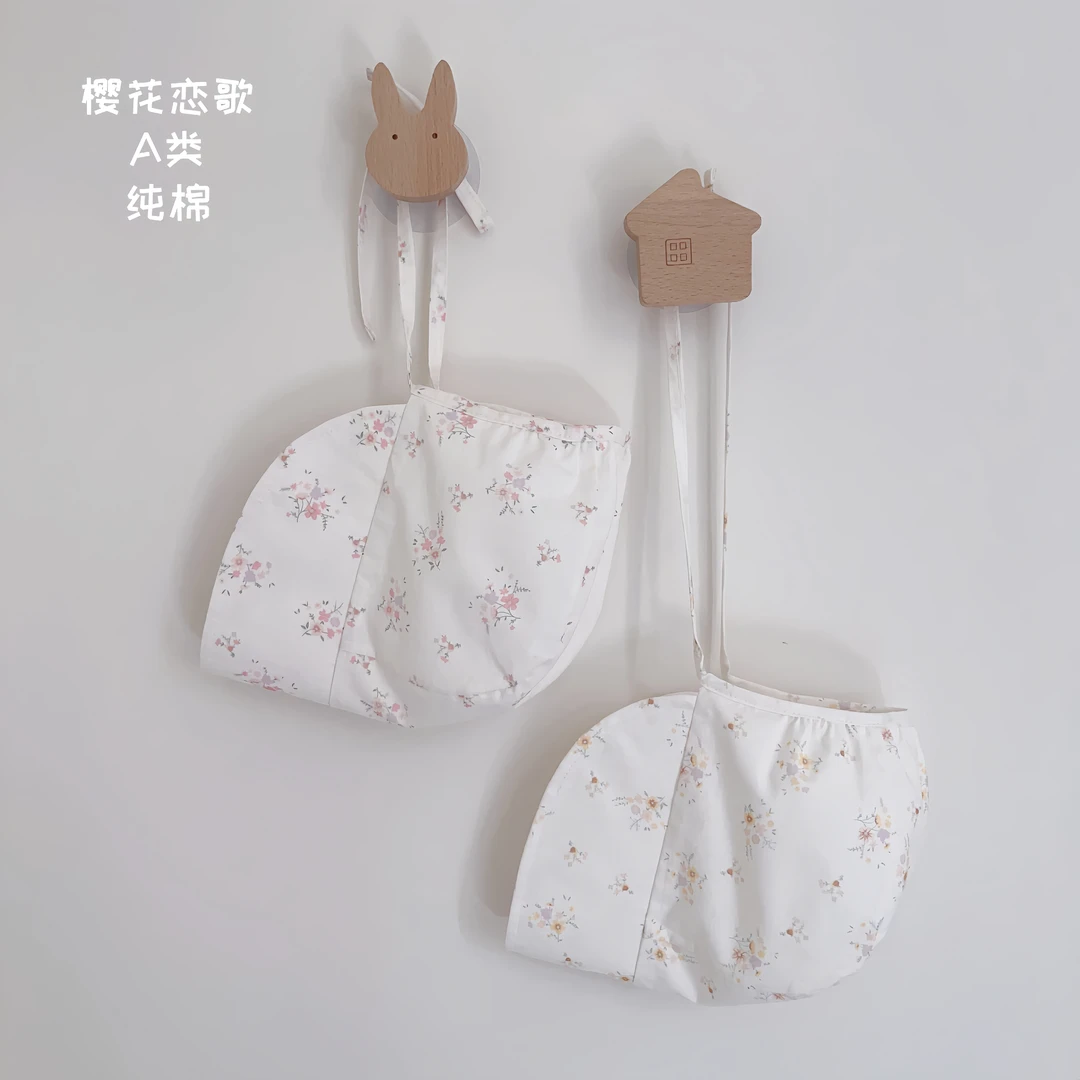 原创夏季韩系小碎花小月龄防晒帽婴幼儿遮阳帽大檐纯棉女宝遮阳帽