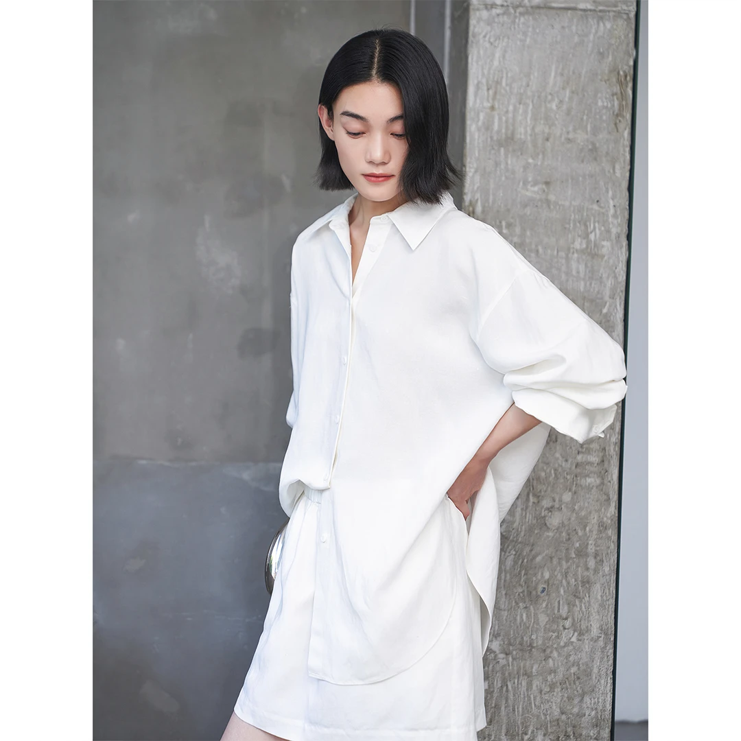 COVERINS2025气质白色百搭宽松简约小众衬衫CC35230200
