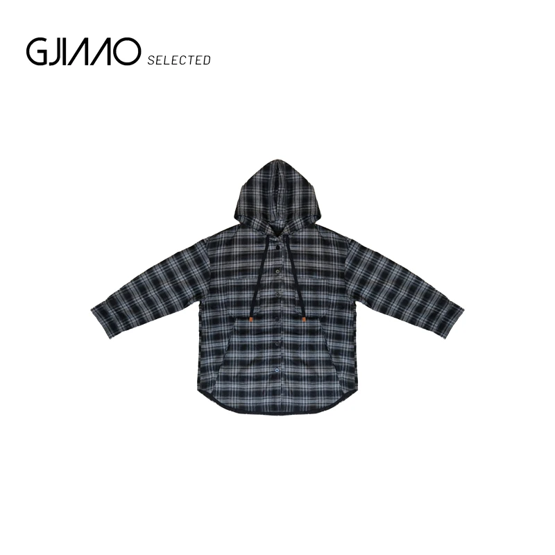 2029 连帽格子夹棉衬衣