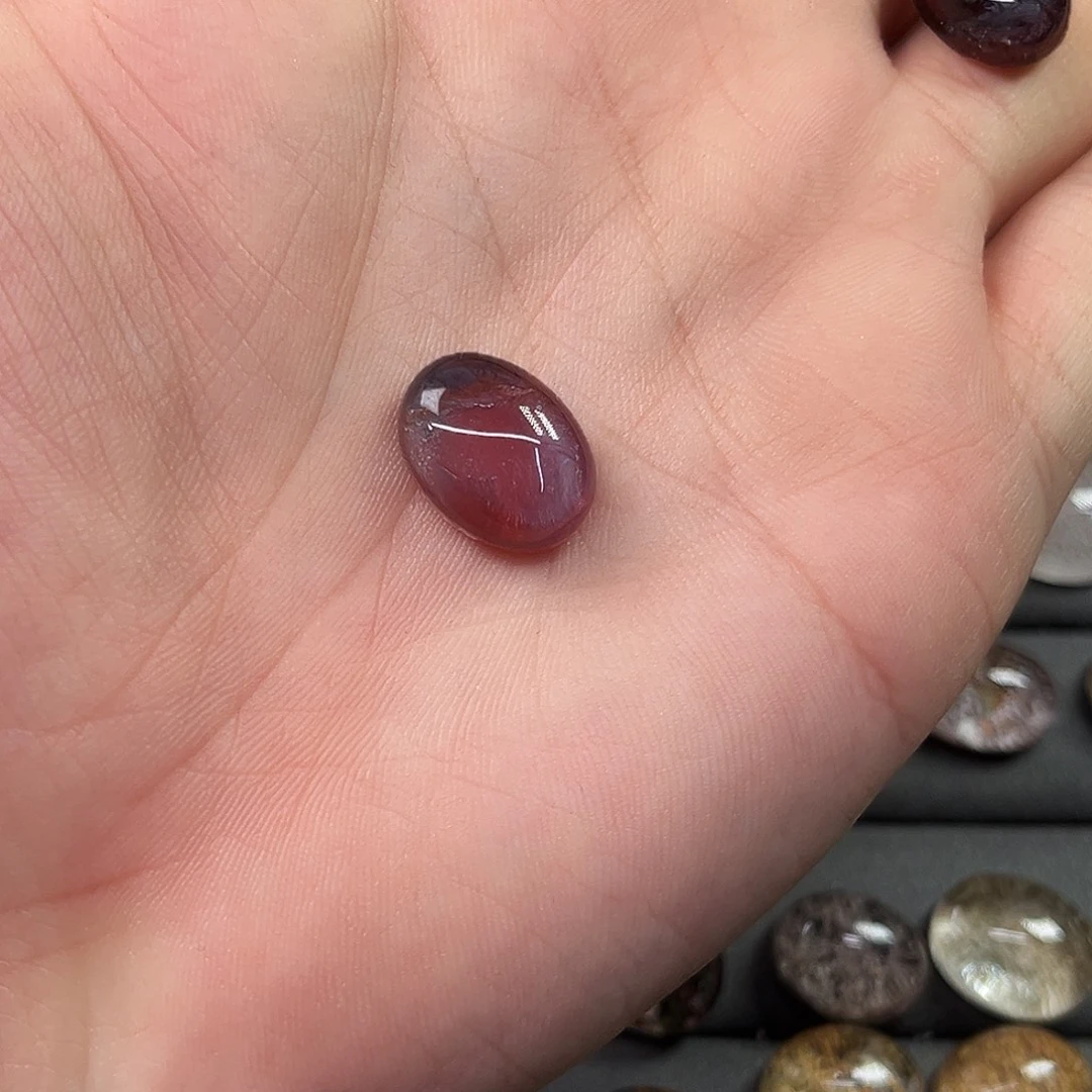 大***皮烟晶戒指银S925镶嵌