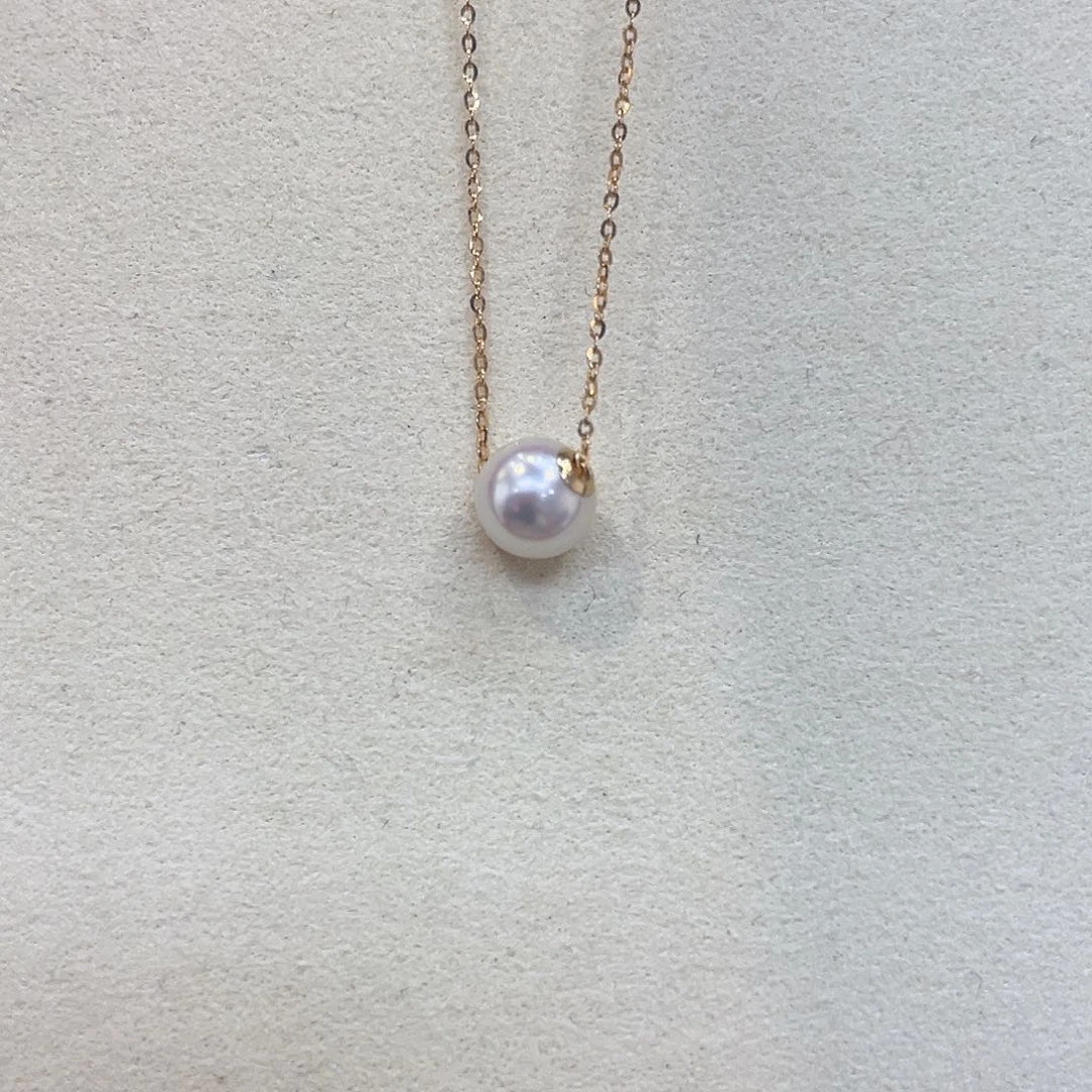 海水珍珠18K金镶嵌吊坠(不含链)