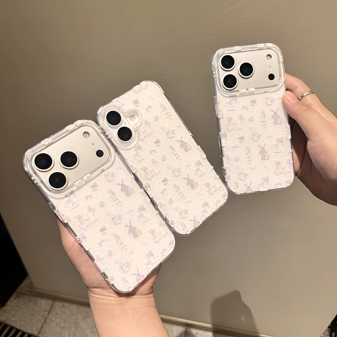 可爱奶呼呼风车小兔imd手机壳适用苹果iPhone17/16/15华为p70/op