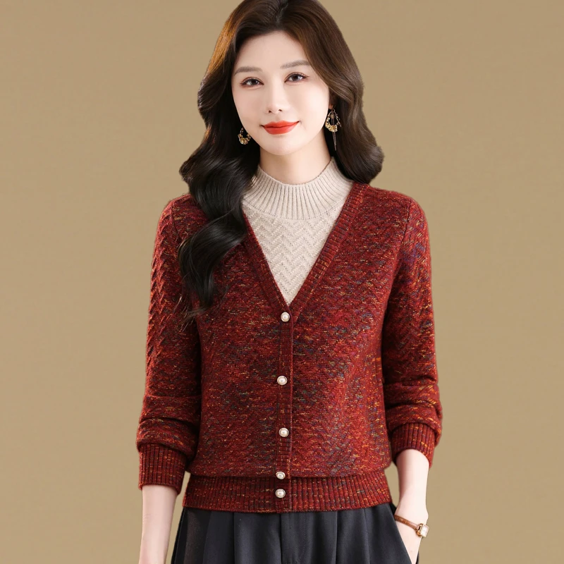 高级感假两件洋气短款毛衣女套头秋冬新款时尚减龄内搭针织打底衫