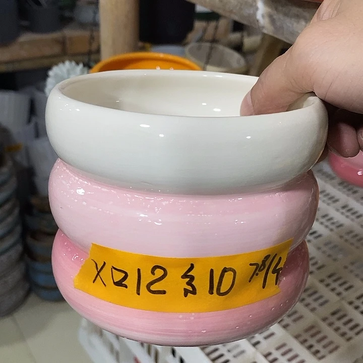 陶瓷花盆有孔 瑕疵针孔漏釉介意勿拍 口高