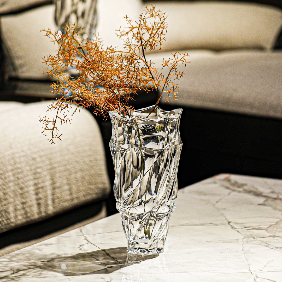 【单支】捷克进口BOHEMIA波西米亚水晶玻璃花瓶30cm
