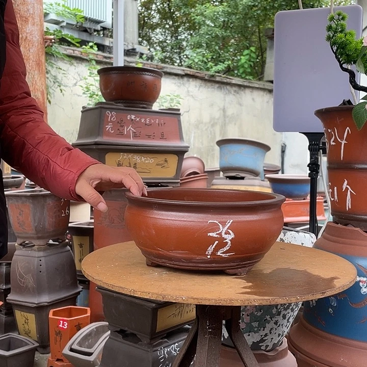 仿古鱼缸小花盆紫砂花盆