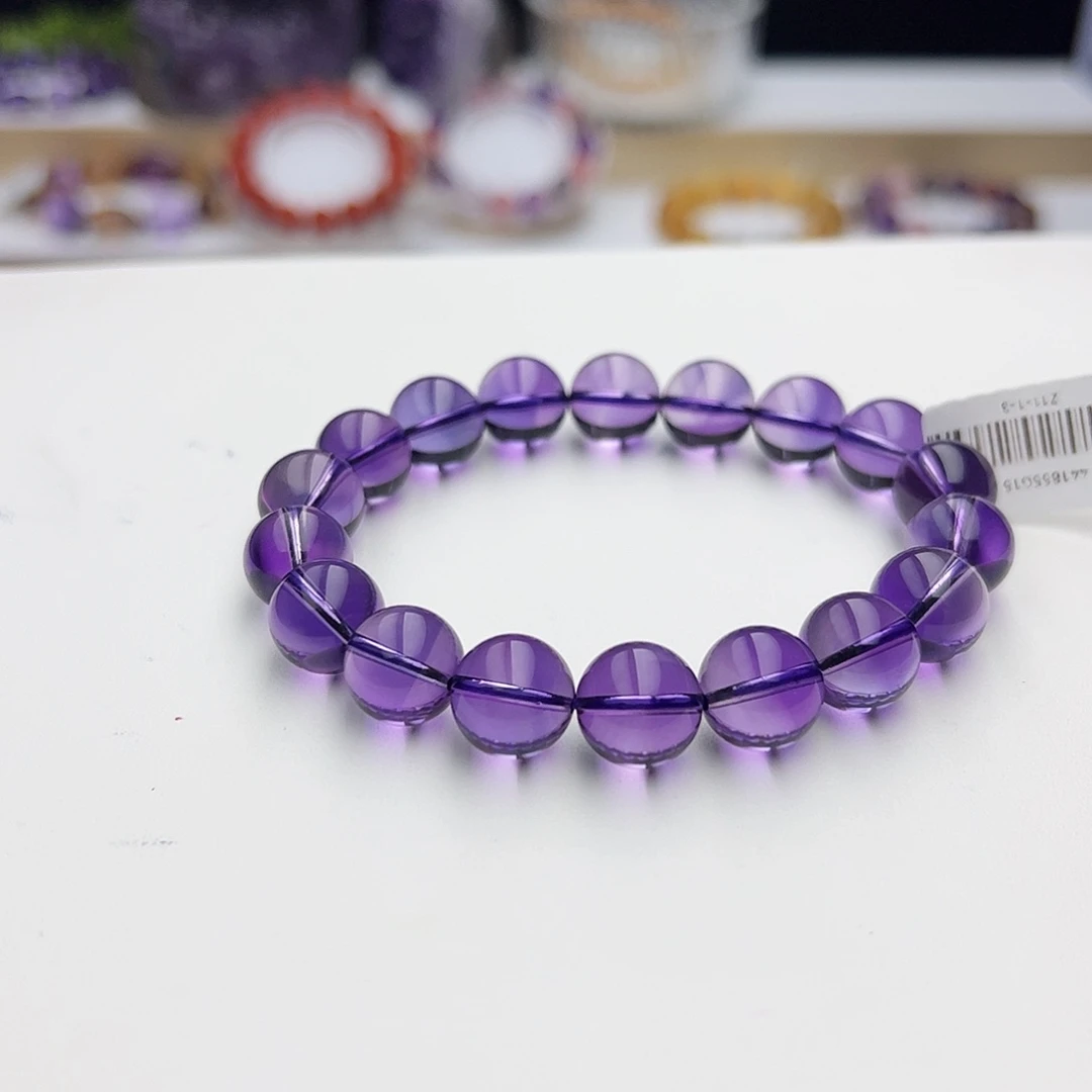 水晶手链未镶嵌艾**学紫水晶11.9mm40.14