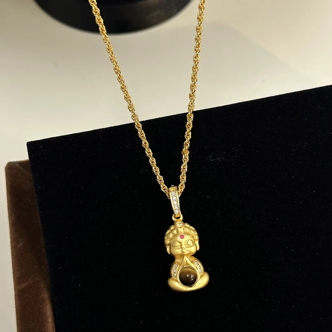 铜合金项链  虎眼宝宝佛项链K23
