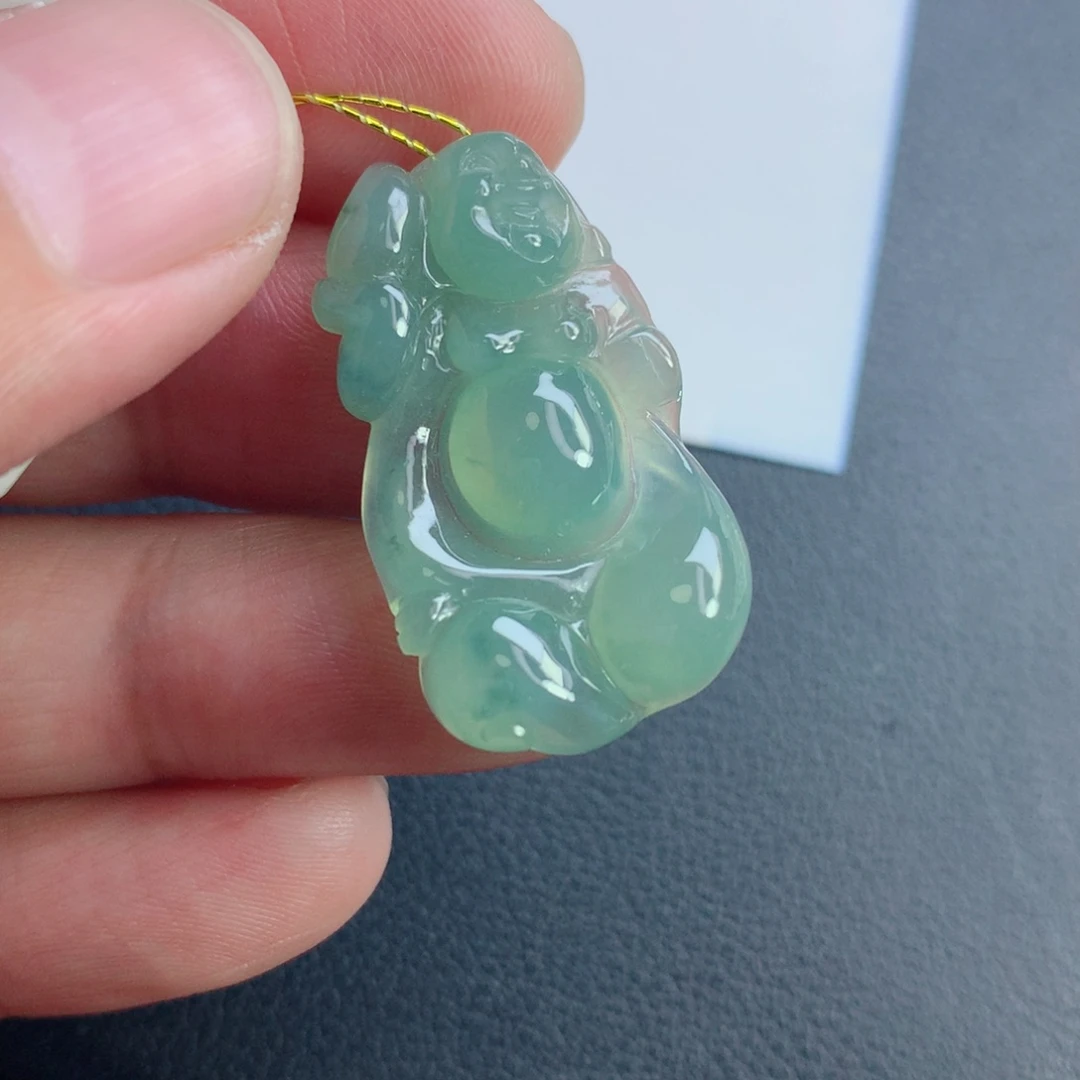 颈饰未镶嵌翡翠布袋佛