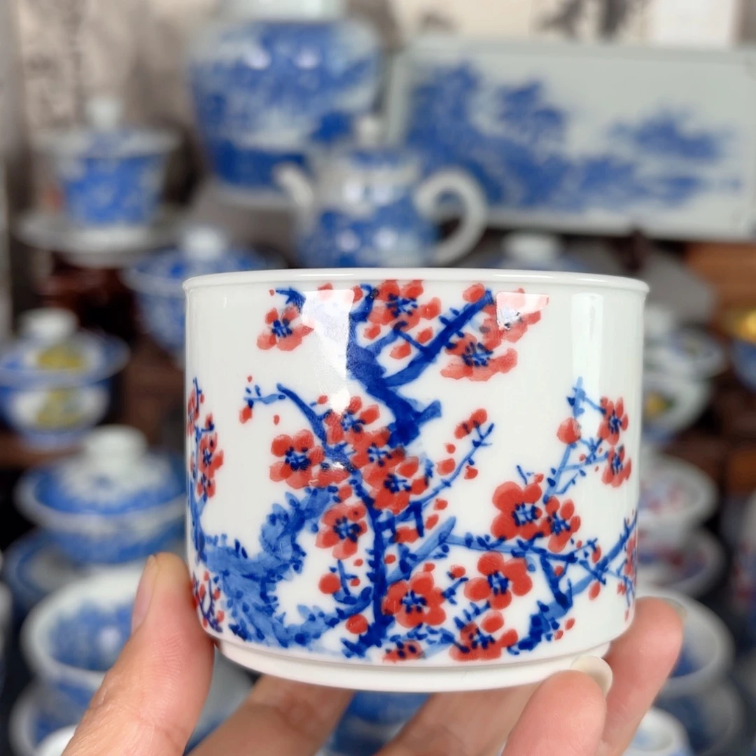 青花瓷器手绘作品陶瓷杯