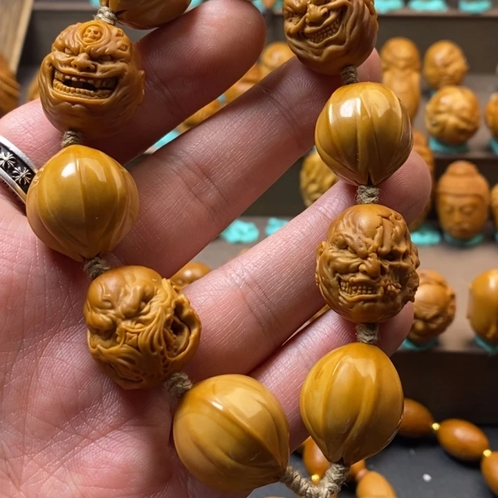 橄榄核手串/手链恶僧  仿生 四花 搭配