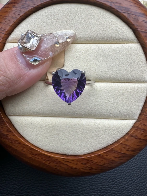 纯天然无优化紫水晶戒指