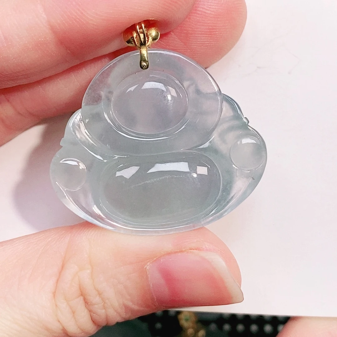 如***幻翡翠18K金镶嵌颈饰