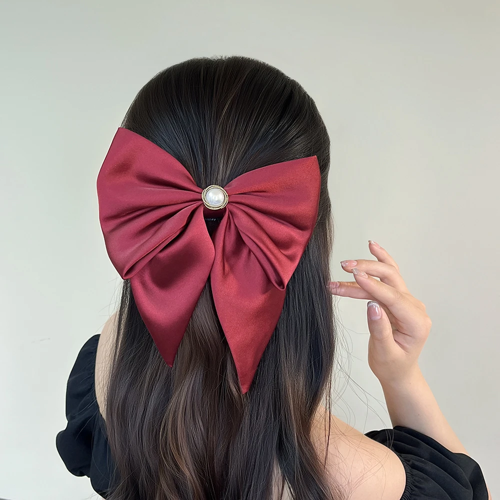 韩版大号蝴蝶结发卡甜美高级感新娘公主头饰气质后脑勺发夹网红