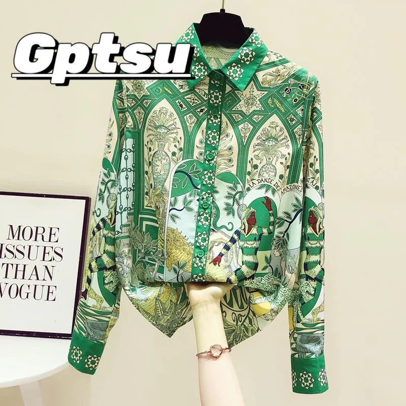 GPTSu港味碎花衬衫女2025时尚百搭新款设计感小众雪纺长袖上衣女