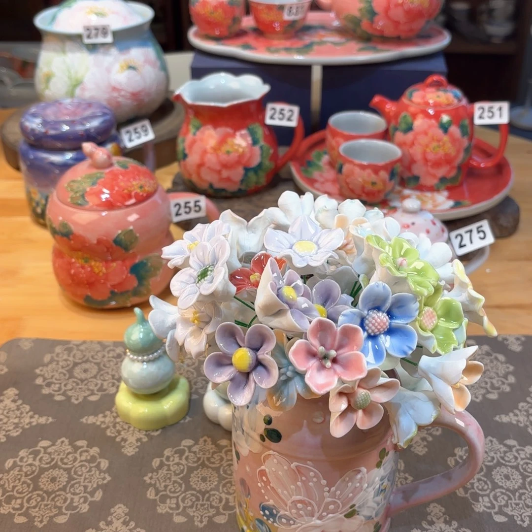 景德镇手绘高温釉下彩陶瓷茶具