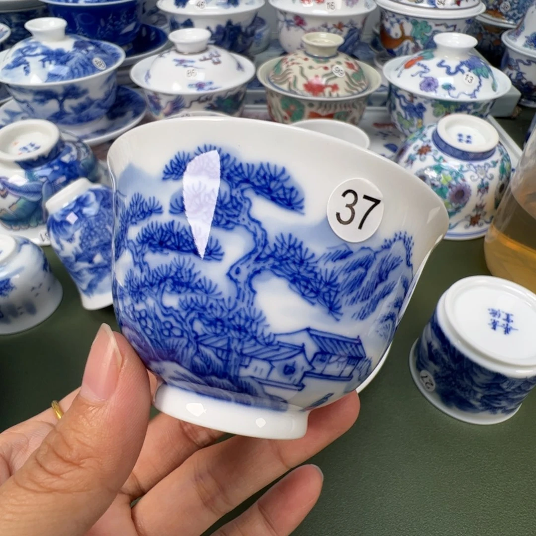 陶瓷景德镇纯手工纯手绘茶具木木37