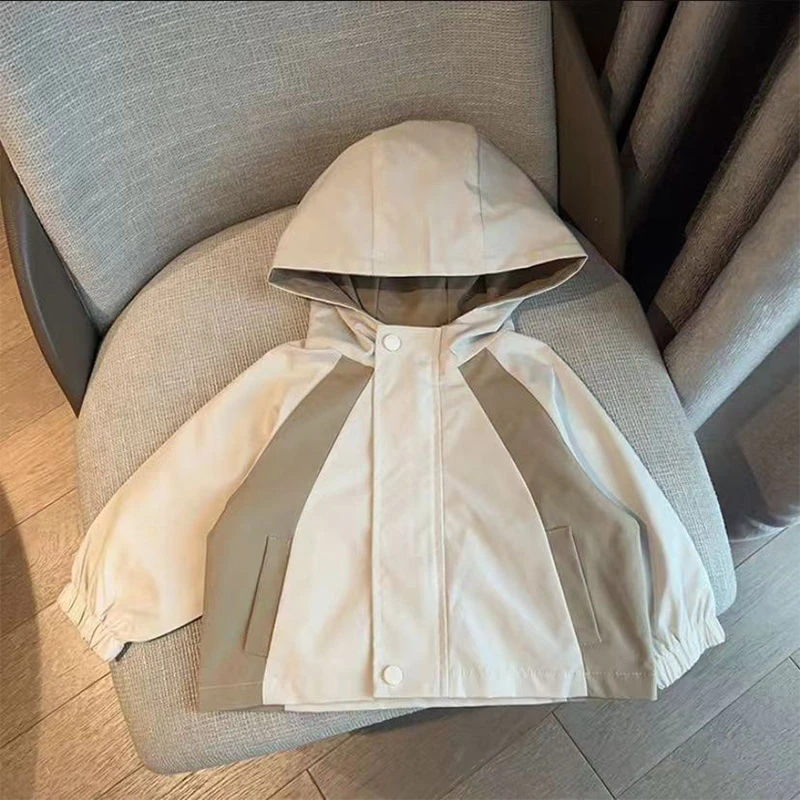 【热推爆款】女童风衣外套洋气纯色秋季新款女宝宝韩系风衣百搭外