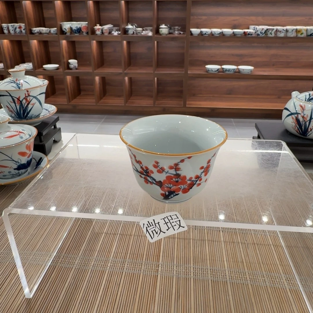 釉下手绘茶具微瑕