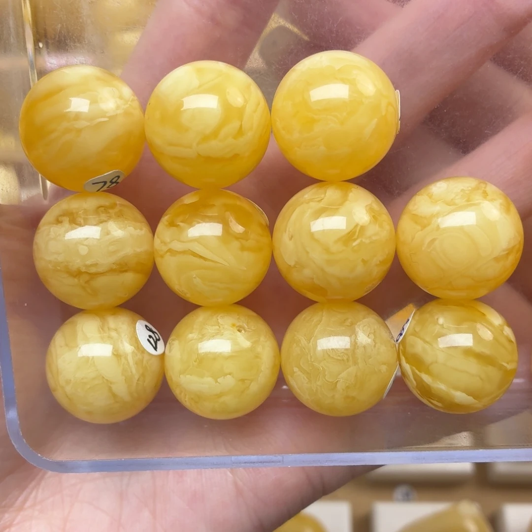 蜜蜡未镶嵌裸石17+蜜蜡虎皮手串