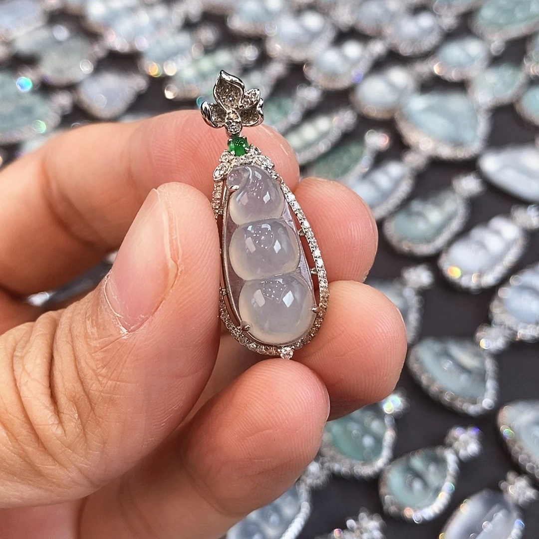 翡翠颈饰18K金镶嵌啊啊啊啊啊